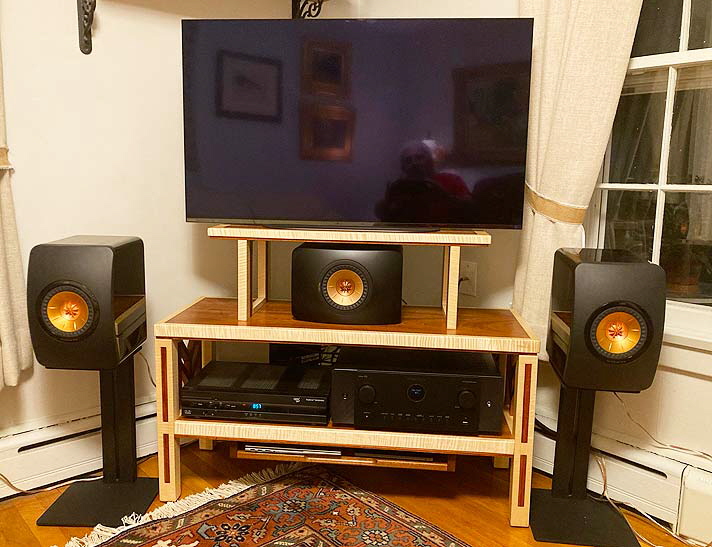 Wooden TV audio stand